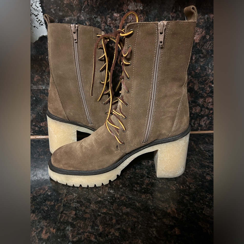 Free People Dylan Lace Up Boots Leather Platform 9.5 - Picture 9 of 11